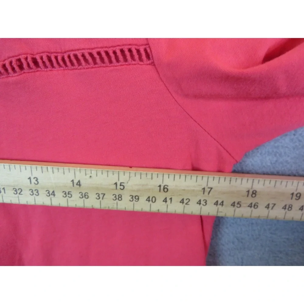 Boden Womens Shirt 8 Pink Knit Pullover Peasant Bellsleeve Boho Crochet Festival